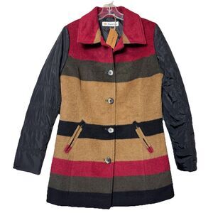 MontanaCo Inspiration Point Stripe Jacket Western Red Black Tan Women’s S NWT